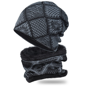 Ensemble bonnet et écharpe d'hiver personnalisé avec logo, bonnet en tricot chaud doublé polaire, bonnet <span class=keywords><strong>de</strong></span> ski d'hiver, <span class=keywords><strong>cache</strong></span>-<span class=keywords><strong>cou</strong></span>, bonnet pour <span class=keywords><strong>homme</strong></span> - Product Image 4