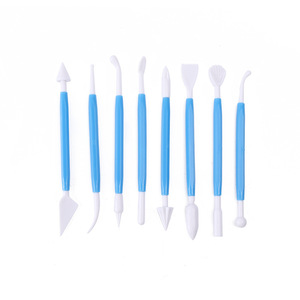 8 outils de sculpture en plastique pour fondant, couteaux à pâtisserie, outils de décoration de gâteaux, outils de modelage de poterie pour fleurs de gâteau - Product Image 6