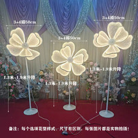 Décoration d'allée de mariage de haute qualité avec lampes en soie et en fer illuminantes, décorations de scène DIY et ornements lumineux