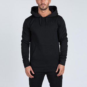 Sweats à capuche unis vierges pour hommes Sweats à capuche en coton polaire <span class=keywords><strong>noir</strong></span> pour hommes - Product Image 2
