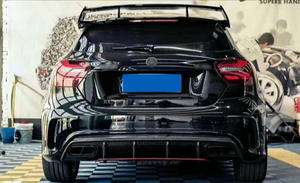 Difusor de parachoques trasero W176 para <span class=keywords><strong>Mercedes</strong></span> Benz Clase a A45 W176 Spoiler A180 <span class=keywords><strong>A200</strong></span> A220 A250 A260 2016 2017 <span class=keywords><strong>2018</strong></span> - Product Image 6