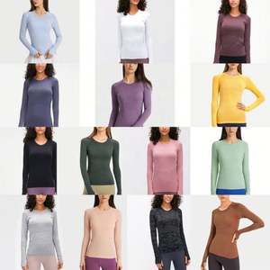 Casual deporte Yoga correr ropa transpirable alta calidad Patchwork Regular Fit manga larga Camiseta mujeres camisetas para mujeres - Product Image 5