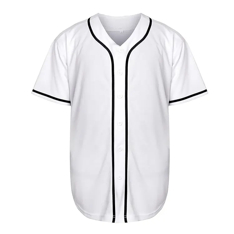 Ingrosso messico bianco puro camicie da Baseball abbottonate divise sportive da uomo donna maglia da Baseball