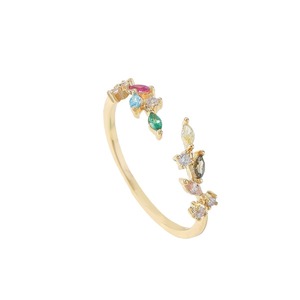 热销产品2024时尚婚礼可调节女性开叶戒指 - Product Image 5