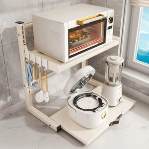 Étagère de comptoir coulissante pour four à micro-ondes et machine à café avec rangement pour un four à micro-ondes et une friteuse à air - Product Image 1