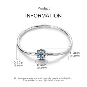 Mula bạc 925 sáng <span class=keywords><strong>Azure</strong></span> Giấc mơ hoa rắn quyến rũ Vòng đeo tay phong cách cổ điển món quà cưới cho các bên kỷ niệm đính hôn - Product Image 2