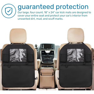 Kick Mats Back Seat Protectors <strong>for</strong> Vehicles Back Seat <strong>Kids</strong>, 2 Pack Pocket Plus Zipper Storage Organizer with iPad <strong>Tablet</strong> Holder
