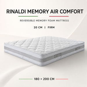 Matelas en mousse à mémoire de forme Rinaldi MEMORY AIR COMFORT 20 cm réversible été/hiver 180x200 cm extra ferme avec housse en polyester design moderne - Product Image 1