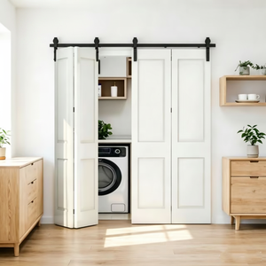 Puerta Plegable de Diseño Moderno y Duradera, Puertas Corredizas Interiores Tipo <span class=keywords><strong>Granero</strong></span>, Divisor de Habitaciones, Puerta Interior - Product Image 1
