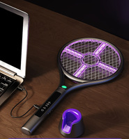 Raquette anti-moustiques laser multifonction personnalisable, gadget anti-moustiques trois-en-un, rechargeable et longue durée