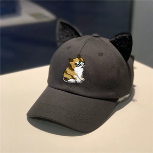 Feest Kat Oor Piloot Op Maat Geborduurd Logo Vrouwelijke Hiphop Twee Zijden Zonnebril Sport Baseball Caps - Product Image 5