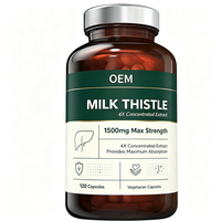 Capsules de Chardon-Marie Haute Puissance 1500mg, Silymarine Standardisée à 80%, Détox et Nettoyage du Foie, Capsules de Détox Naturelles