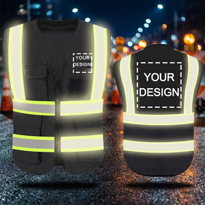 Chaleco de Seguridad Impermeable Personalizable ANSI Clase 2 con Franjas Reflectantes, Negro y Amarillo, Alta Visibilidad, Ropa de Trabajo para Hombres y Mujeres - Product Image 3
