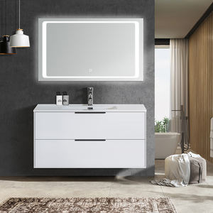 Proveedor de China elegante espejo LED blanco montado en la pared flotante baño vanidad baño blanco - Product Image 1