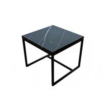 Table d'appoint minimaliste moderne avec structure en métal noir et design géométrique