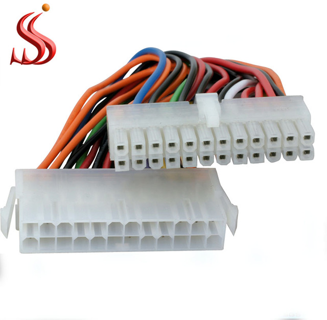 PET Sleeved 24pin Male to 24 Pin Female Atx Power Supply Cable for Atx Motherboard Sleeved 24-Pin ATX Extension Cable