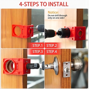 Naipu 4 cái cửa cài đặt Khóa Kit cho cửa gỗ có thể điều chỉnh hướng dẫn mẫu với Snap-<span class=keywords><strong>Lock</strong></span> cánh tay cửa lỗ Saw Locker - Product Image 5