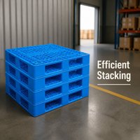 Palette Euro en plastique renforcé d'acier, grille HDPE, entrée 4 directions, pour charges lourdes, rayonnage, stockage entrepôt, chariot élévateur, chariot à palettes, ISO9001