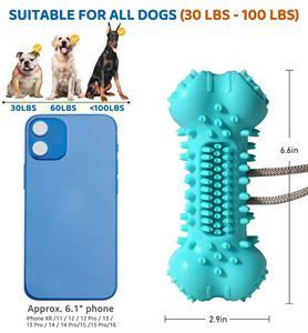 TPR製の丈夫な犬用噛むおもちゃ、噛みつきに強い歯磨き効果のあるインタラクティブな引っ張りっこおもちゃ（攻撃的な噛みつきをする犬用） - Product Image 6