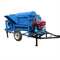 Machine à battre multifonctionnelle à moteur diesel pour riz, blé, soja et sorgho, avec faible taux d'impuretés