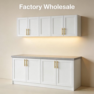 Armoire <span class=keywords><strong>de</strong></span> <span class=keywords><strong>cuisine</strong></span> en contreplaqué blanc style Shaker pour projet <span class=keywords><strong>de</strong></span> mobilier intérieur <span class=keywords><strong>de</strong></span> villa, design <span class=keywords><strong>de</strong></span> luxe avec quincaillerie haut <span class=keywords><strong>de</strong></span> gamme - Product Image 6