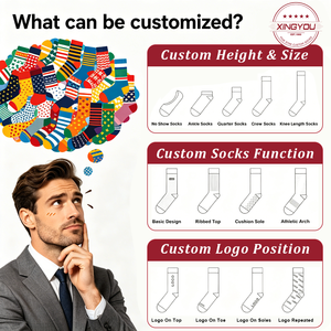 Chaussettes de compression unisexe Xingyou en tricot pour hommes, avec logo, pour récupération, hauteur genou, personnalisables - Product Image 2