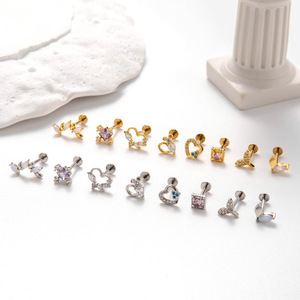 Piercing <span class=keywords><strong>de</strong></span> Titanio <span class=keywords><strong>Gaby</strong></span> ASTM F136 G23, Tipo Push Pin, 18g, Sin Rosca, Titanio Dorado, Labret, Pendientes <span class=keywords><strong>de</strong></span> Espalda Plana, Joyería Corporal al por Mayor - Product Image 6