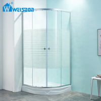 Weisdon Foshan Usine Ronde Croix Grain En Verre Trempé Encadré En Alliage D'aluminium Salle De Douche