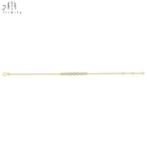 Newest Products Daily Wearing Hand Crafted Exquisite Bracelet Jewelry 18K <b>Solid</b> Yellow <b>Gold</b> Shiny Real Natural Diamonds Bracelet - Product Image 3