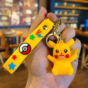 Llavero de silicona 3D de Pikachu sentado, muñeco de dibujos animados, bonito regalo para mujer, colgante para pareja, amuleto para bolso, no tóxico, empaquetado individualmente - Product Image 6