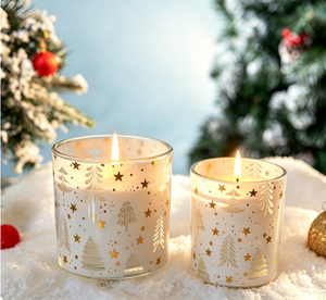 Ensemble cadeau de bougies parfumées en cire de soja de luxe haut de gamme avec lumière <span class=keywords><strong>LED</strong></span> intégrée, en forme de tasse, pour l'aromathérapie, cadeau de Noël pour elle, romantique - Product Image 1