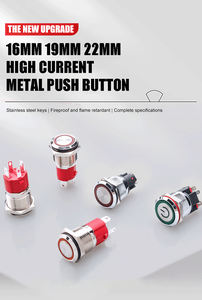 19mm 고전류 조명 방수 스테인레스 스틸 푸시 버튼 스위치 10A 15A <span class=keywords><strong>20A</strong></span> 1NO 스위치 조합 플랫 헤드 모양 - Product Image 4