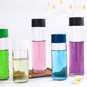 Botella De Agua Potable De Cristal Del Deporte Del Cilindro De 250ml 500ml 800ml Voss Con Las <span class=keywords><strong>Tapas</strong></span> - Product Image 3
