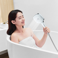Kit de Douche en Acier Inoxydable Chromé à Design Moderne pour Hôtels, avec Barre Coulissante et Douchette à Main Autonettoyante – Vente en Gros Usine