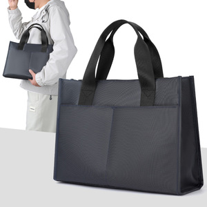 Sac pour ordinateur portable en polyester léger résistant à l'eau, sacoche d'affaires portable grande capacité, sac à bandoulière personnalisé avec logo - Product Image 4