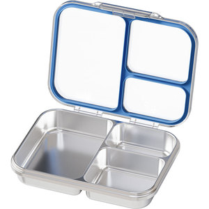 Boîte à bento en acier inoxydable avec couvercle transparent Tritan, 3 compartiments, boîte à lunch en métal avec couvercle transparent, récipient en silicone - Product Image 4