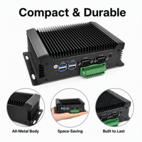 Computadora Industrial Integrada Sin Ventilador YCT con WiFi, Doble COM RS232, GPIO, USB 3.0 para Sistemas de Seguridad, IoT Gateway