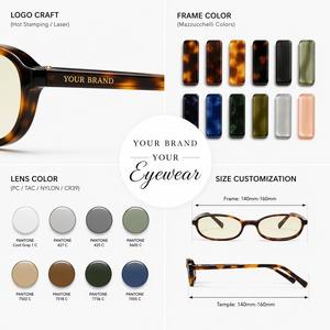 LBAshades 2511 <span class=keywords><strong>Occhiali</strong></span> <span class=keywords><strong>da</strong></span> <span class=keywords><strong>Sole</strong></span> Polarizzati di Tendenza con Logo Personalizzato, Montatura Ovale Piccola, Protezione UV400, Stile Retrò in Acetato Premium per <span class=keywords><strong>Uomo</strong></span> e Donna - Product Image 4