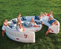 Canapé gonflable publicitaire pas cher en forme de S pour fêtes, chaise gonflable circulaire d'extérieur