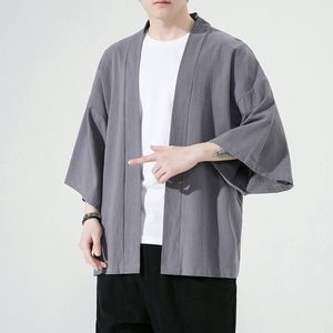 Chemises <span class=keywords><strong>Kimono</strong></span> Japonaises HANO pour Hommes, Décontractées, Ouvertes, Légères, Yukata, Mode, Cardigan Noir à Manches Longues, Vêtement d'Extérieur, Vacances d'Été - Product Image 2