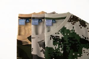Camiseta de Camuflaje para Hombre y Mujer, Algodón Orgánico, Cuello Redondo, Corte Holgado Informal, para Actividades al Aire Libre, 190gsm, Camisetas de Verano - Product Image 3