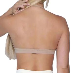 OEM Custom Lady Padded <b>Backless</b> Workout <b>Bra</b> Gym Yoga Top Yogawear Fitness Open Back Halter Seamless <b>Sports</b> <b>Bra</b> for Women - Product Image 5