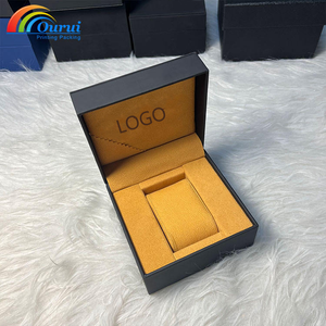 Factory Direct Custom Classic <b>Black</b> leather watch <b>box</b> with velvet lining for man,Custom logo and color for the watch <b>box</b> - Product Image 5