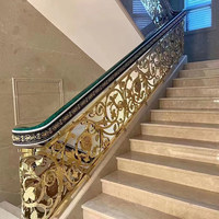 Rampe d'escalier Bamus Villa, nouveau style chinois, en alliage d'aluminium brossé, pour balcon, usage intérieur domestique, installation au sol 1