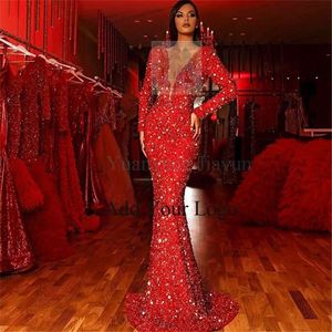 Cristal brillant à manches longues col en v <span class=keywords><strong>robe</strong></span> longue <span class=keywords><strong>robe</strong></span> 2023 <span class=keywords><strong>hiver</strong></span> nouvelle <span class=keywords><strong>robe</strong></span> pour femmes queue de poisson bord <span class=keywords><strong>rouge</strong></span> - Product Image 1