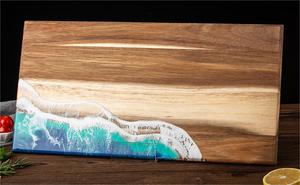 Bán buôn Walnut <span class=keywords><strong>handmade</strong></span> Keo Gỗ Epoxy nhựa thớt độc đáo xử lý hình dạng nhựa charcuterie Hội Đồng Quản Trị - Product Image 6
