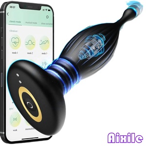 Juguetes Sexuales <span class=keywords><strong>para</strong></span> Adultos, Vibrador Anal, Tapón Anal Vibrante, 10 Modos de Vibración Telescópica, Entrenador Anal, Juegos <span class=keywords><strong>para</strong></span> Adultos - Product Image 1