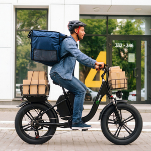 Vélo cargo électrique de livraison de nourriture haut de gamme, cadre en alliage d'aluminium, 7 vitesses, freins à disque hydrauliques avant/arrière, directement de l'usine, batterie lithium 50AH - Product Image 1