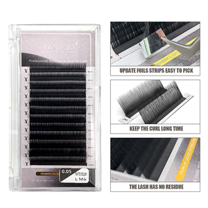 Extensiones de Pestañas Individuales de Cachemira de Marca Privada, Efecto Ojo de Gato, Curvatura L, Aspecto Húmedo, 8-16mm - Product Image 4