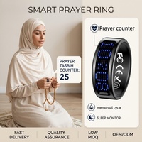 Cincin Pintar Muslim Zikr Tasbih Counter Layar LED Pemantauan Kesehatan Siklus Menstruasi Pengambilan Foto Jarak Jauh Pemantauan Tidur Latihan Kotak Pengisian Daya